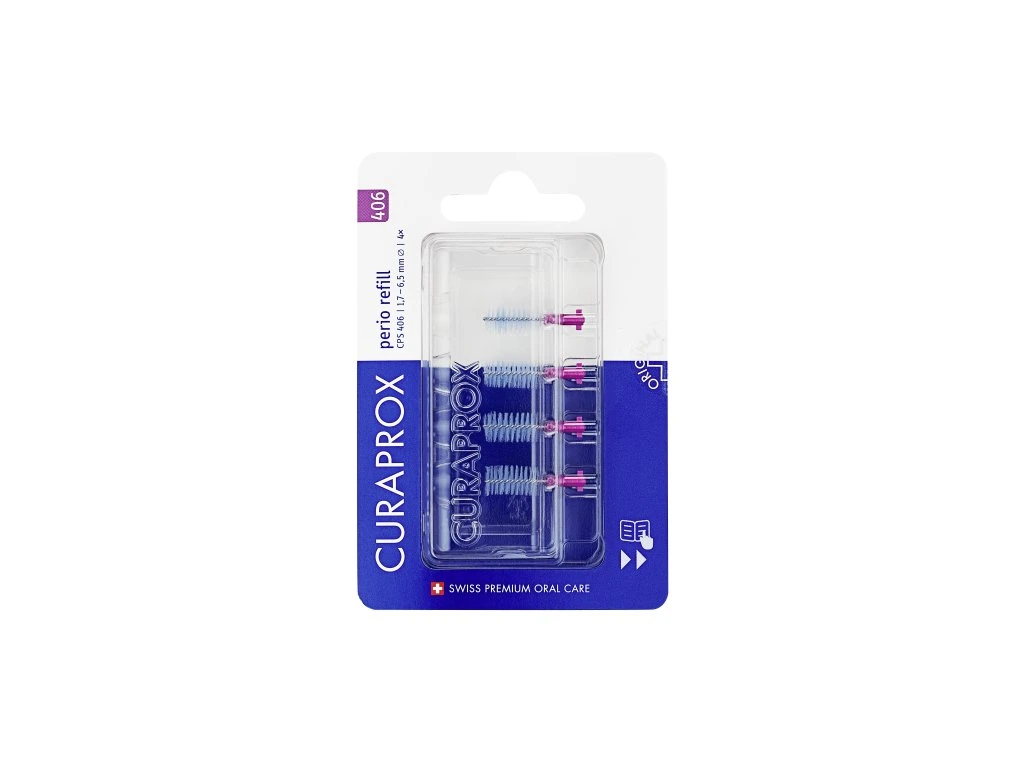 CURAPROX CPS 406 Perio Refill tmavě růžové 4 ks