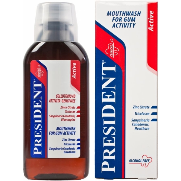 PresiDENT Ústní voda Active astringentní antibakteriální 200 ml