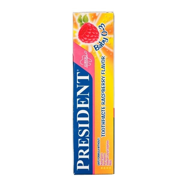 PresiDENT Baby 0-3 malina dětská zubní pasta 30 ml