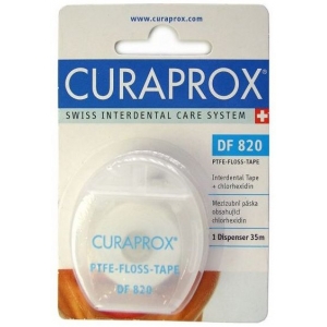 Curaprox DF 820 dentální páska s Chlorhexidinem 35 m