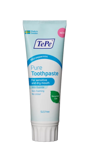 TePe Pure zubní pasta s jemnou mátovou příchutí, 75 ml
